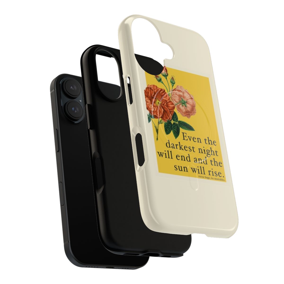 A magnetic, tough phone case featuring an inspirational quote from the classic novel and musical, Les Miserables. - Layers