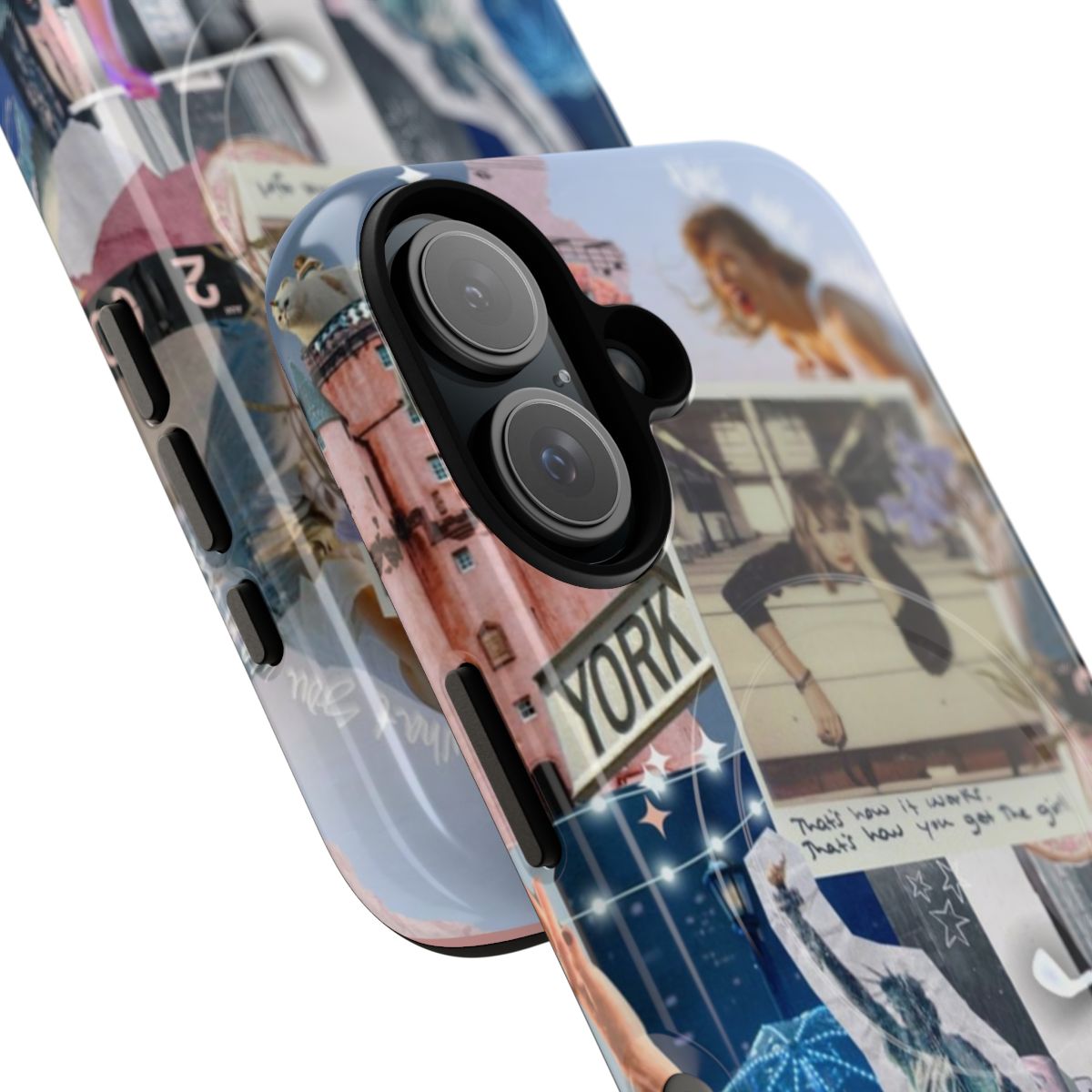 Collage-style phone case featuring artwork inspired by Taylor Swift's 1989 album - Detail