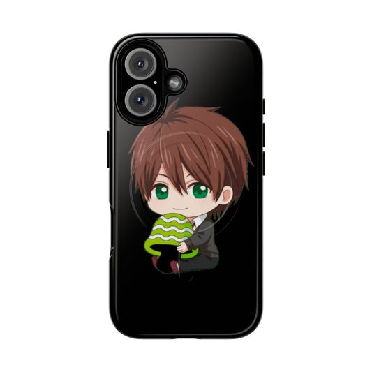 Cute chibi-style artwork of characters from the Yarichin B Club manga/anime series featured on a durable phone case