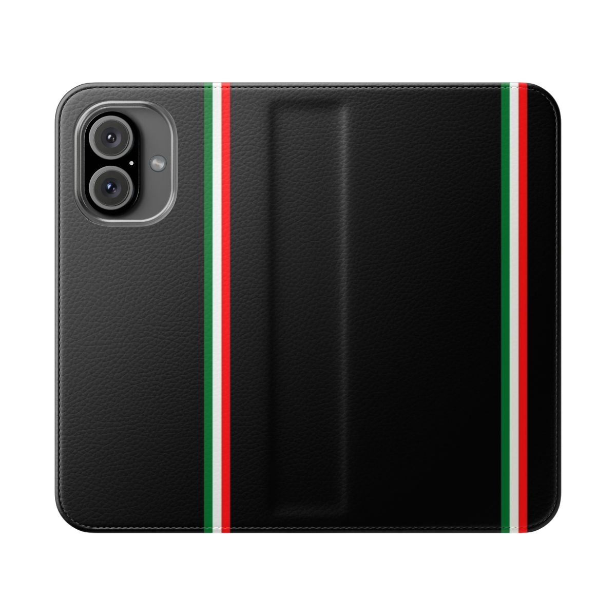 Minimalist flip phone case in the colors of the Italian flag