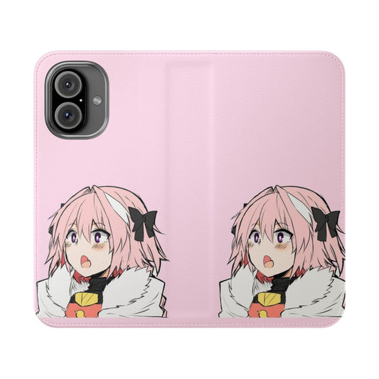 Colorful and stylish flip phone case featuring the beloved anime character Astolfo