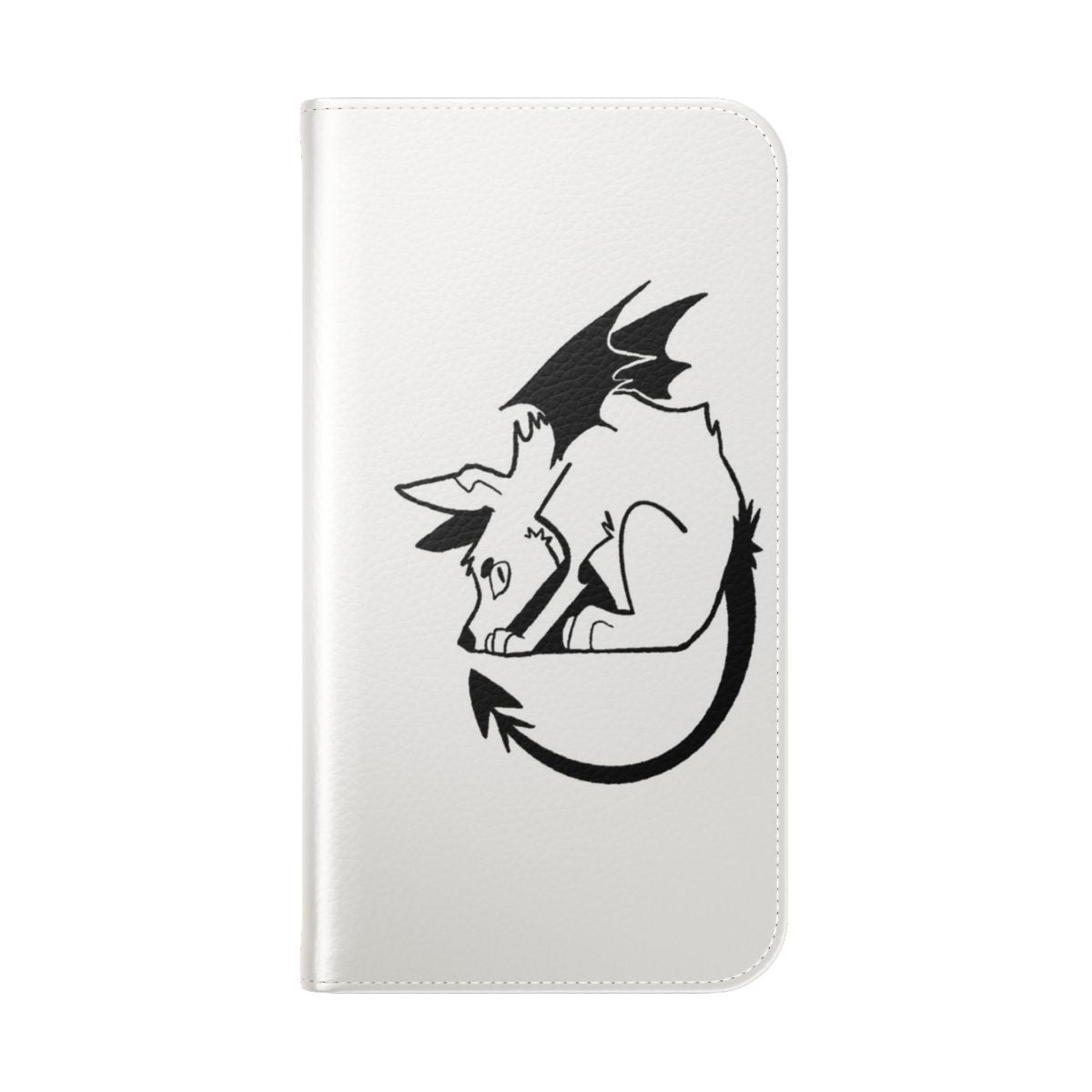 A dark and spooky phone case featuring a demonic canine design - Folded Back