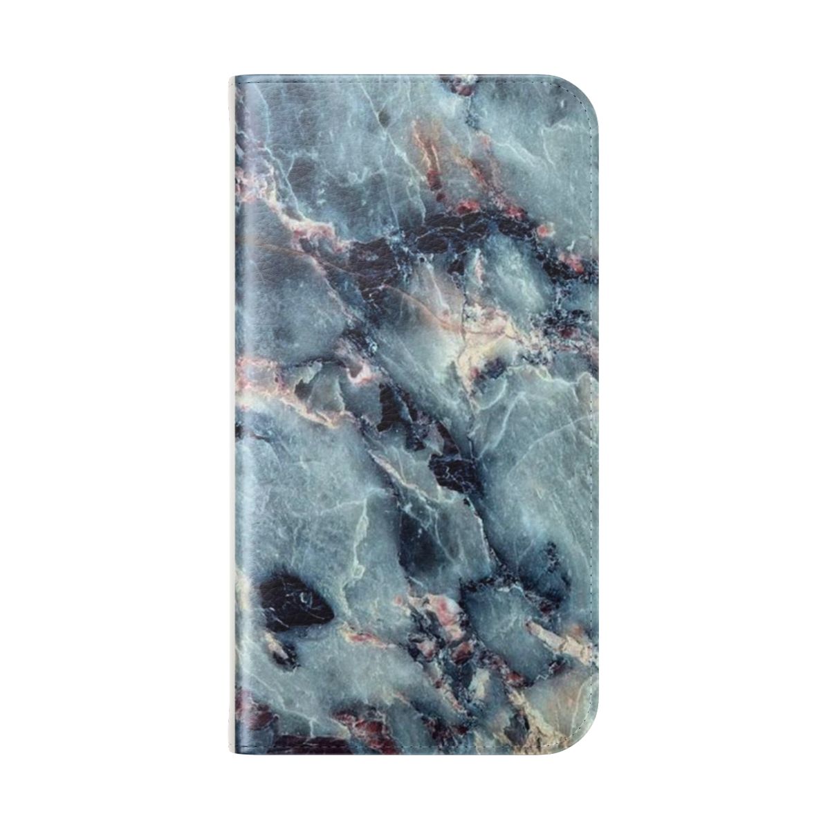 Marble stone flip cover phone case - Folded Back