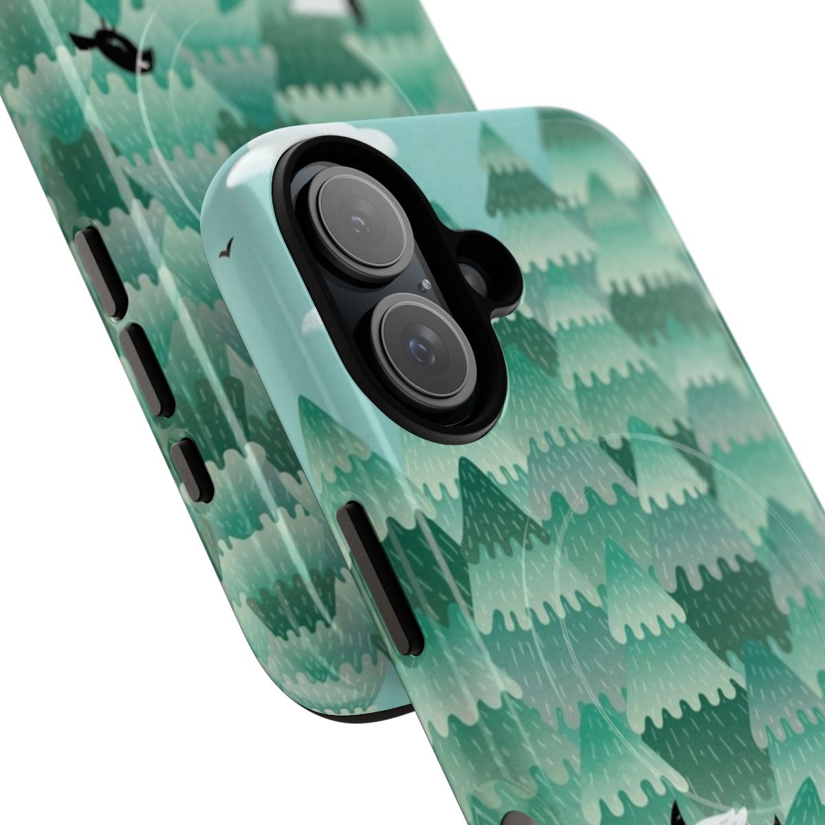 Magnetic tough phone case with a tree hugging design, perfect for nature lovers and outdoor enthusiasts. - Detail