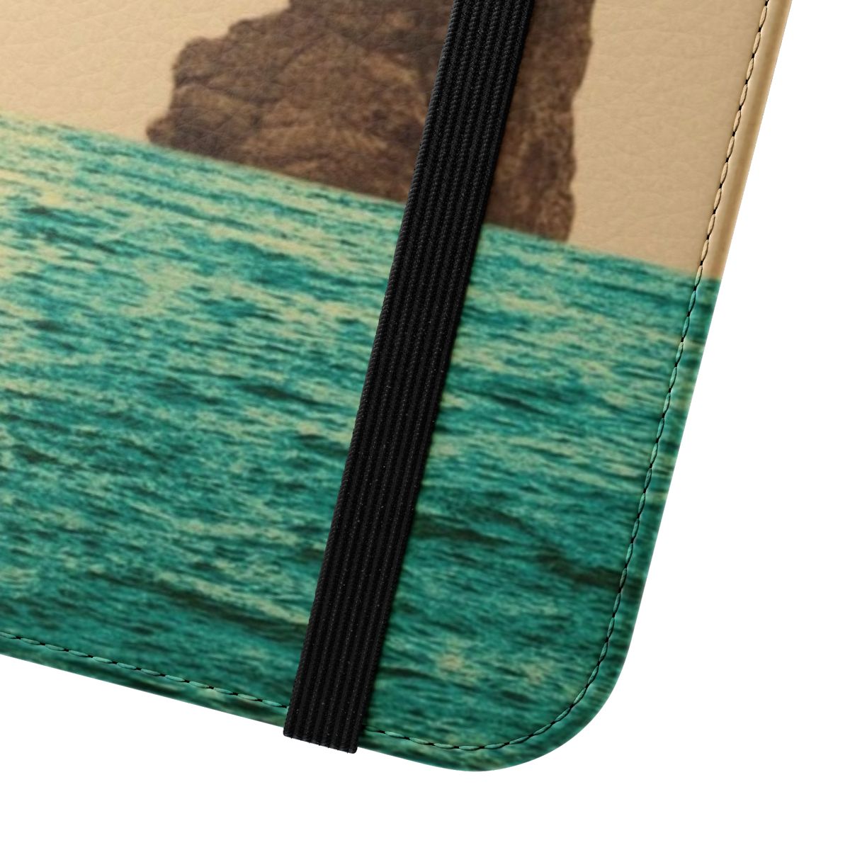 Vintage collage design phone case featuring a surreal, summer-themed nature scene with a lone woman. - Close Up