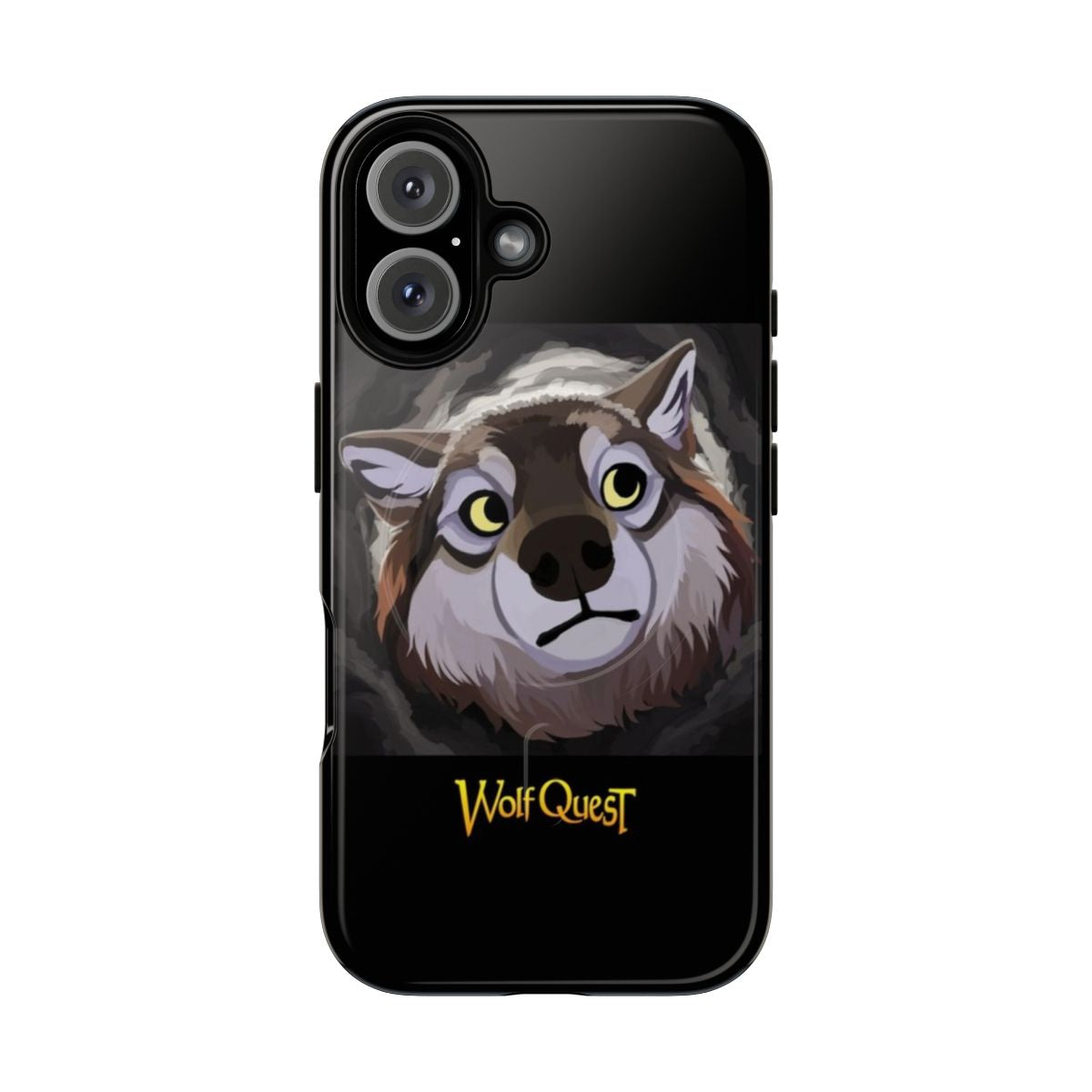 A tough, magnetic phone case featuring a stylized wolf design, ideal for WolfQuest enthusiasts.