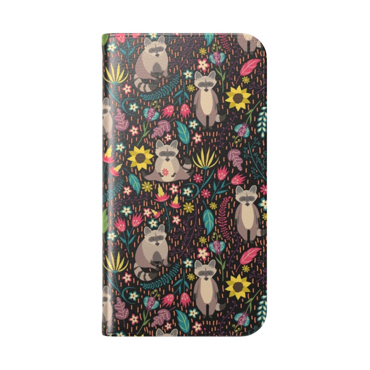 Colorful and bright raccoon pattern on a phone case cover - Folded Back