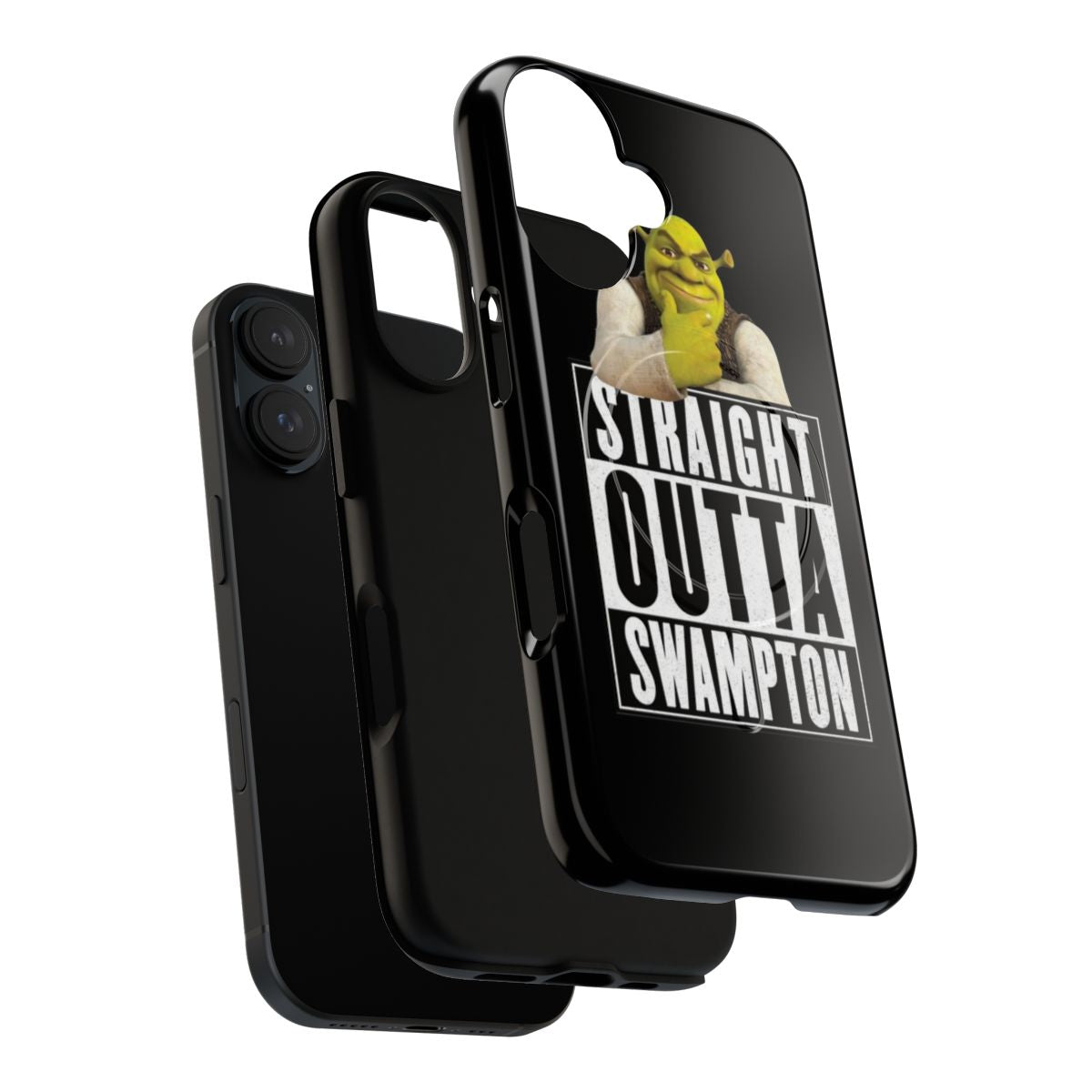 Shrek-inspired magnetic tough phone case with "Straight Outta Swampton" design - Layers