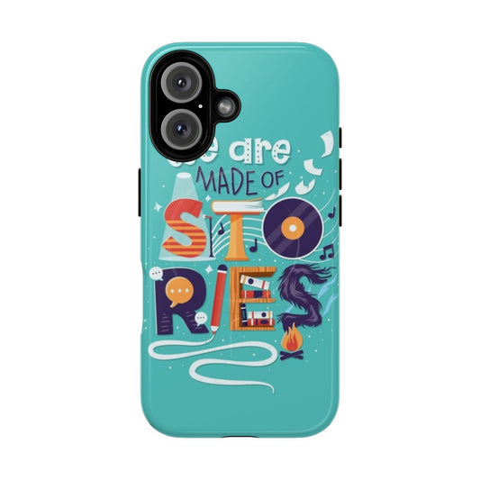 Inspirational magnetic phone case featuring hand-lettered quotes and typography