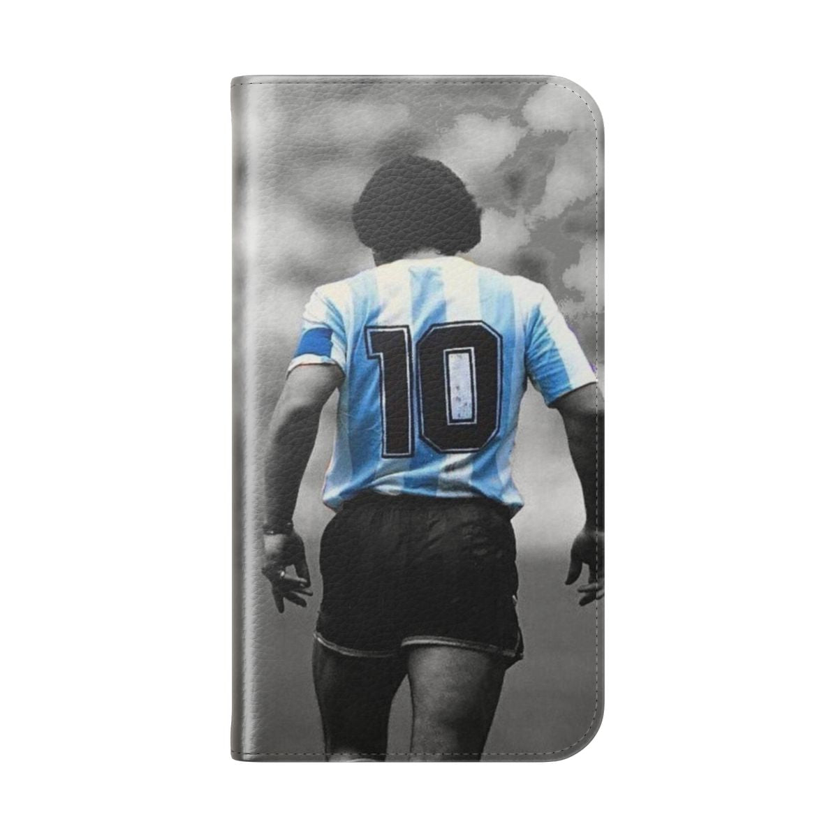 Maradona 10 flip phone case featuring the legendary Argentine footballer's iconic jersey number - Folded Back