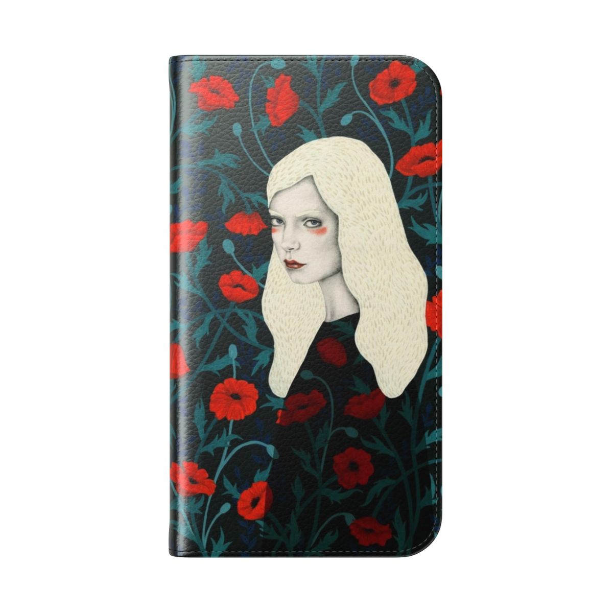 Poppy floral pattern phone case cover - Folded Back