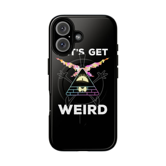 Magnetic tough phone case featuring Bill Cipher and Weirdmageddon imagery from the popular animated series Gravity Falls.