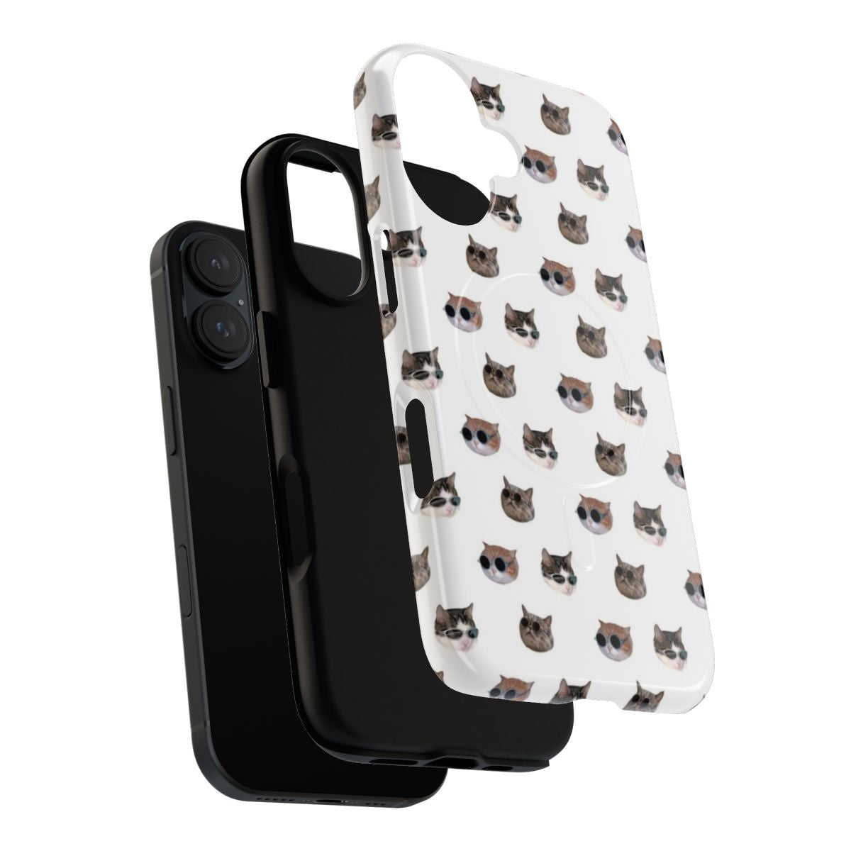 Cool cat design on a magnetic tough phone case - Layers