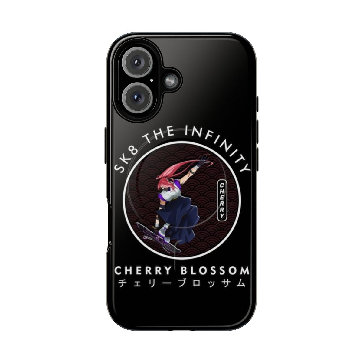 Artistic phone case featuring characters from the anime series "SK8 the Infinity"