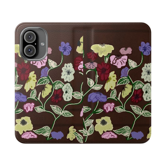 Floral and piano-themed flip phone case design inspired by Taylor Swift's music