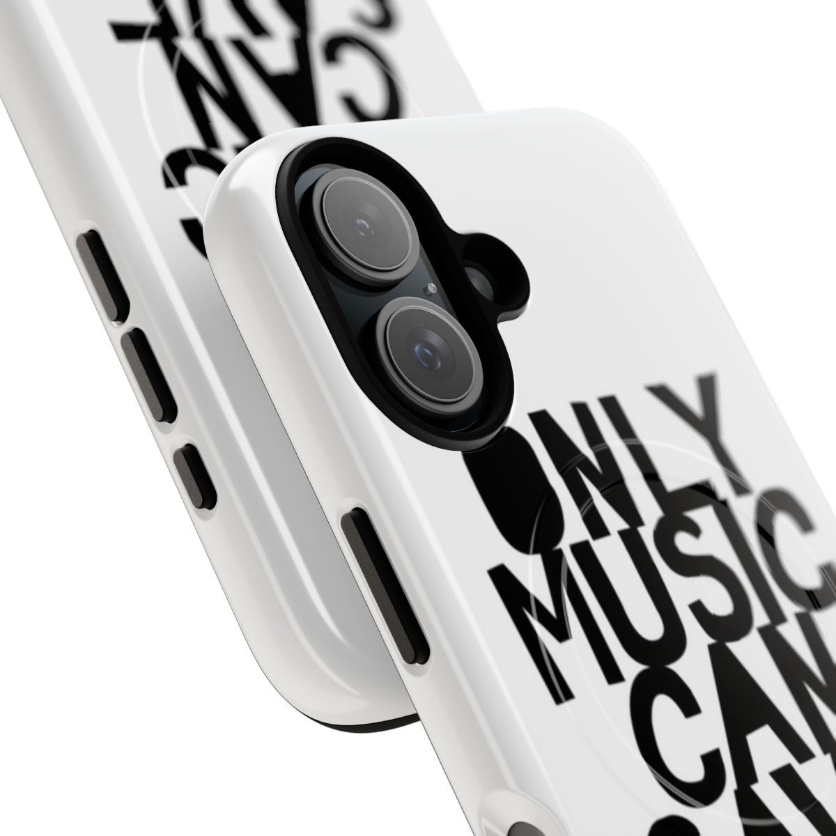 Stylish phone case featuring hand-drawn music-inspired typography - Detail