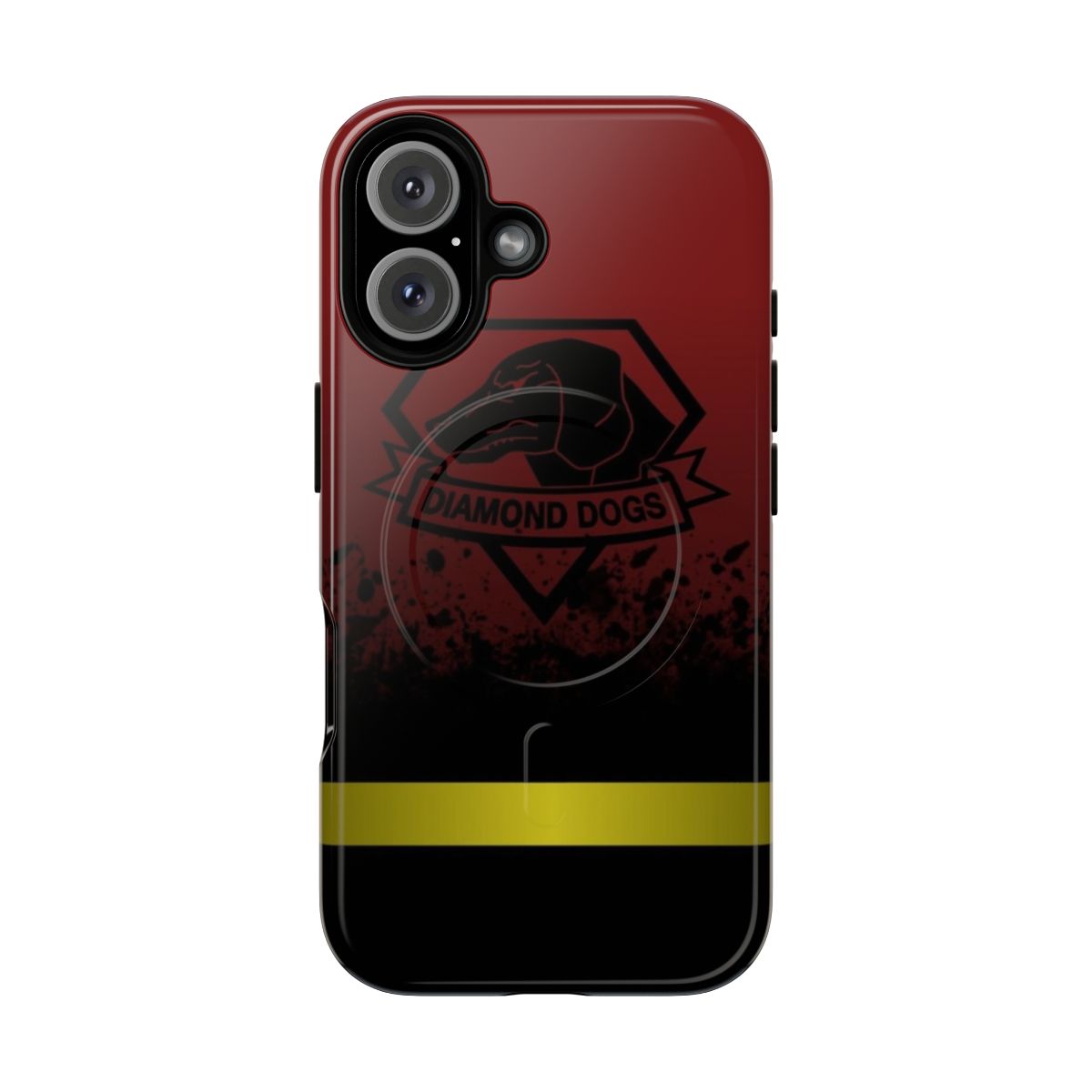 Tough black phone case with diamond pattern design inspired by Metal Gear Solid series