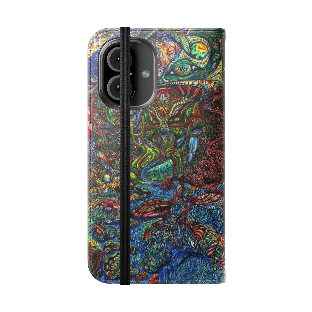 Colorful psychedelic surreal trippy phone case cover - Folded Front