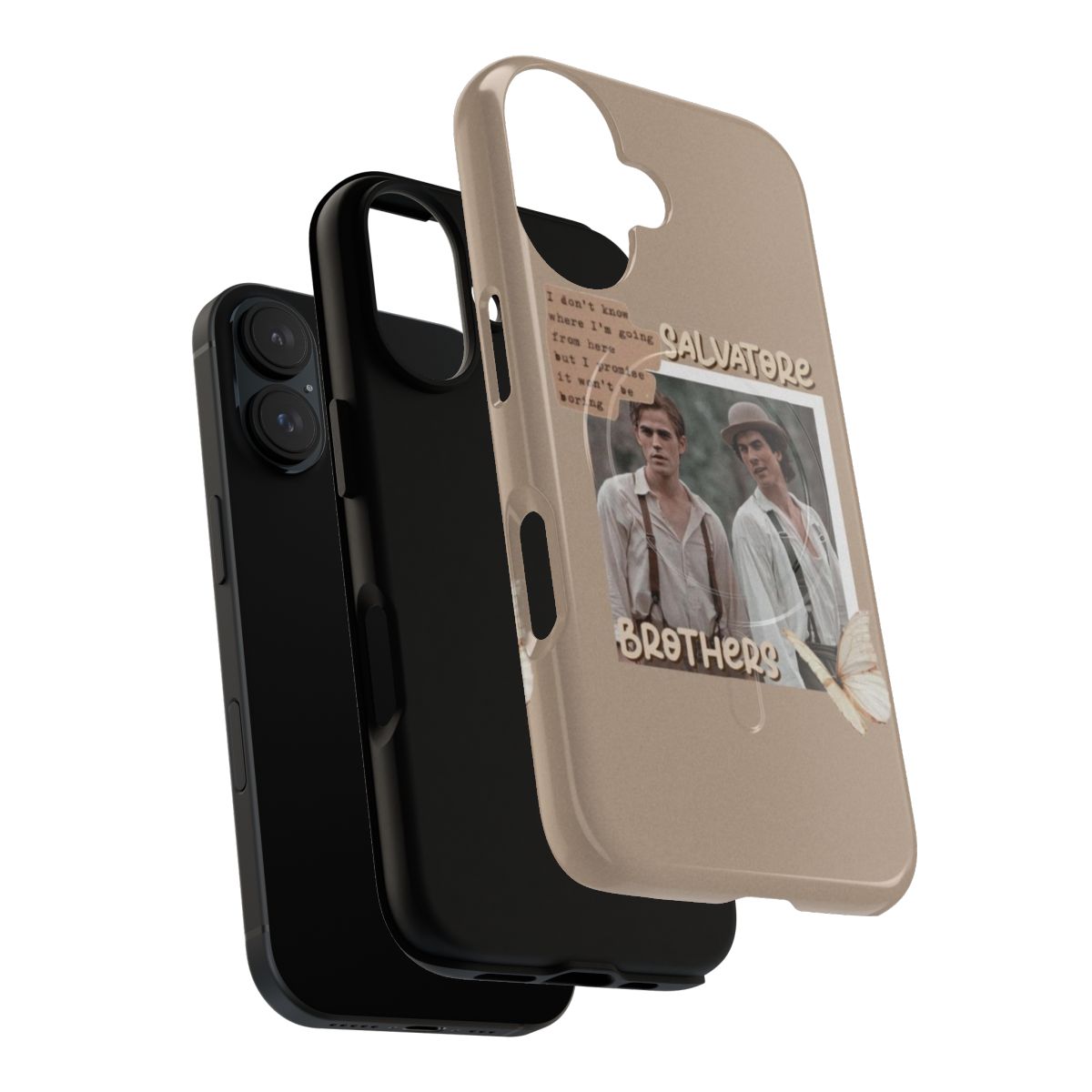 Salvatore Brothers Inspired Magnetic Tough Phone Case with Damon and Stefan Salvatore Imagery - Layers