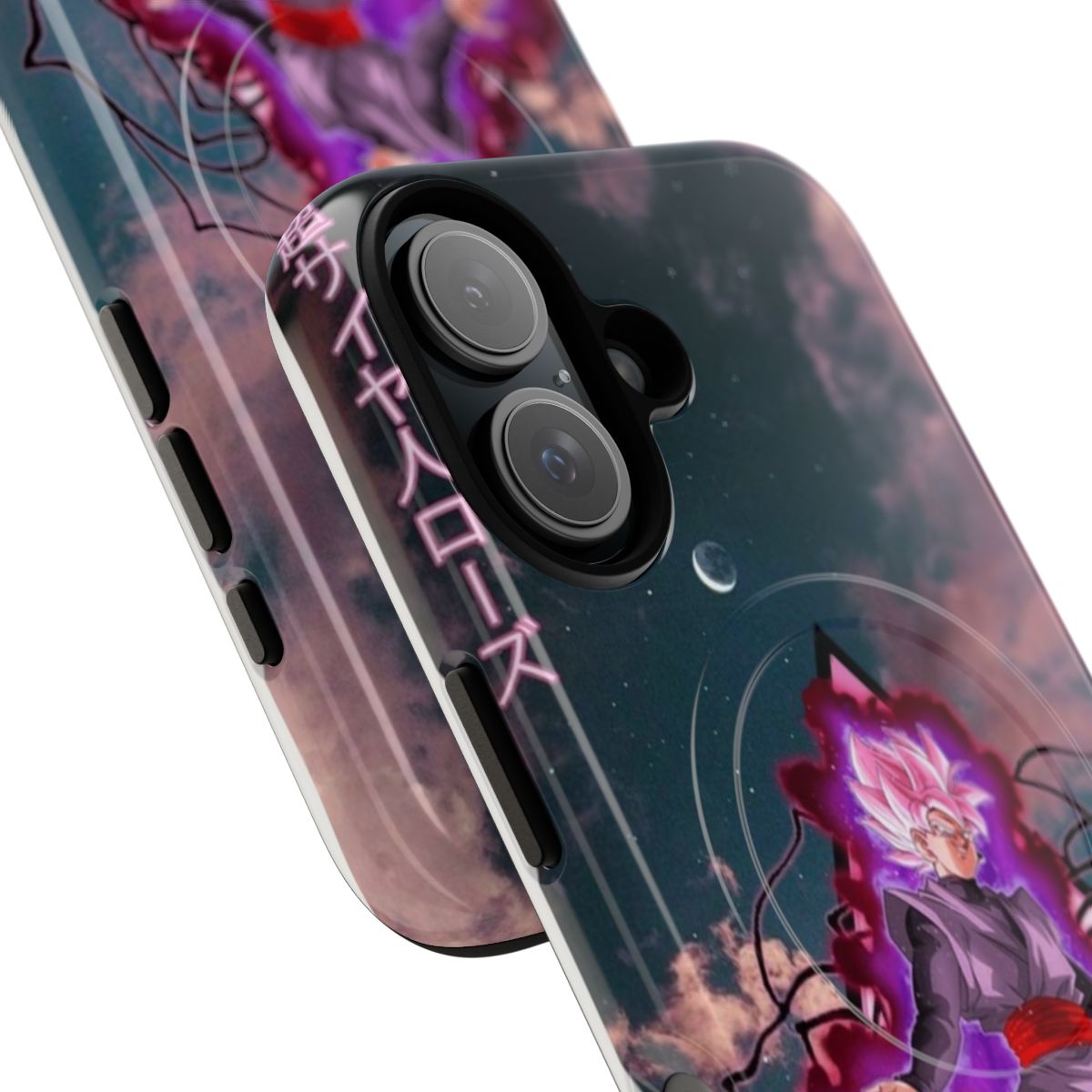 Goku Black Rose inspired magnetic tough phone case - Detail