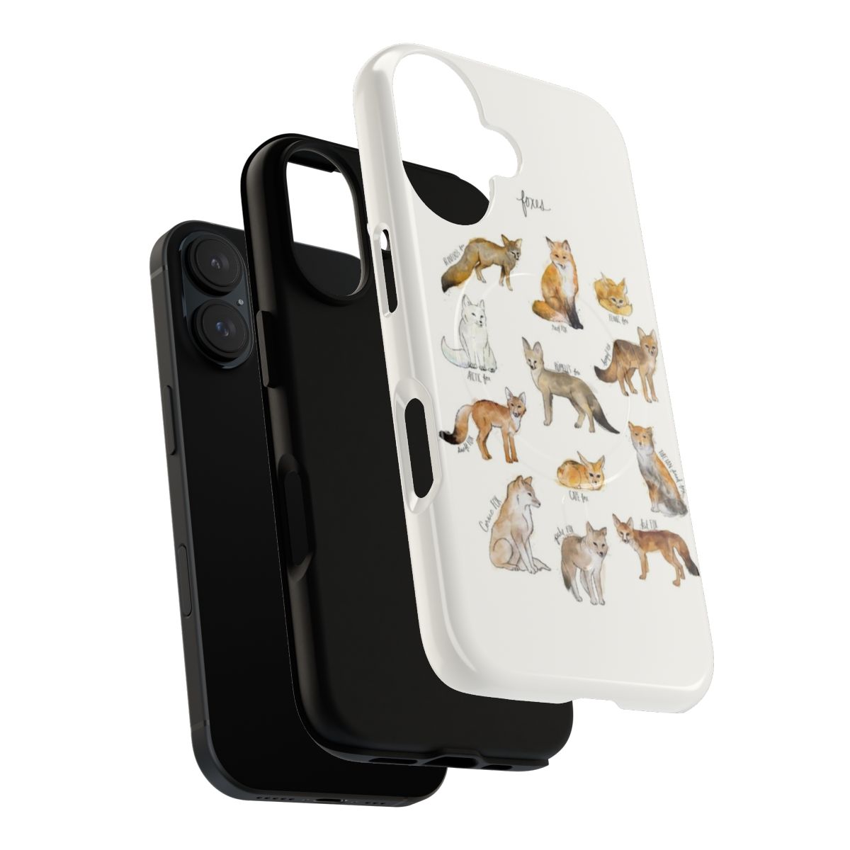 Magnetic tough phone case featuring a fox design for nature enthusiasts - Layers