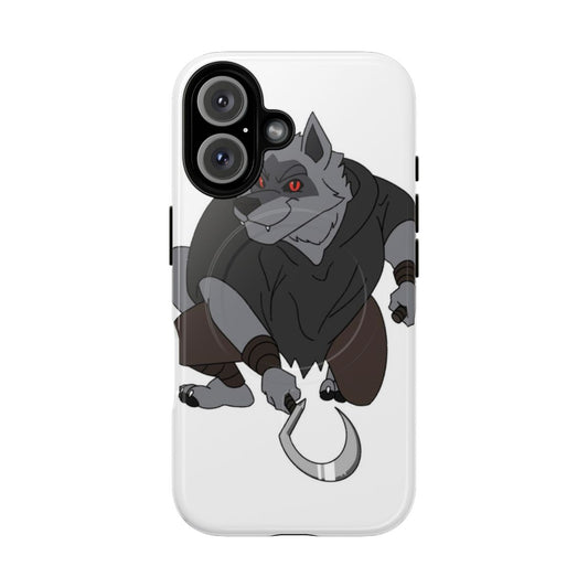 Dark wolf in a mystical, supernatural design on a magnetic phone case.