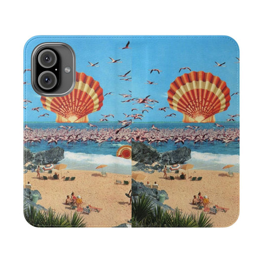 Flamingo heat-inspired collage design phone case