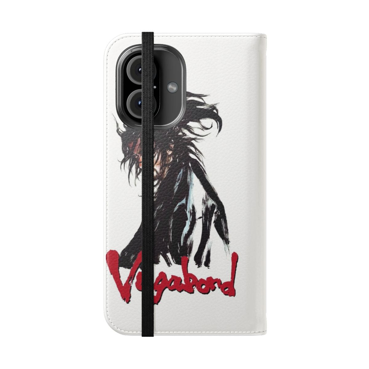 Flip cover phone case with Japanese art and anime-inspired design - Folded Front