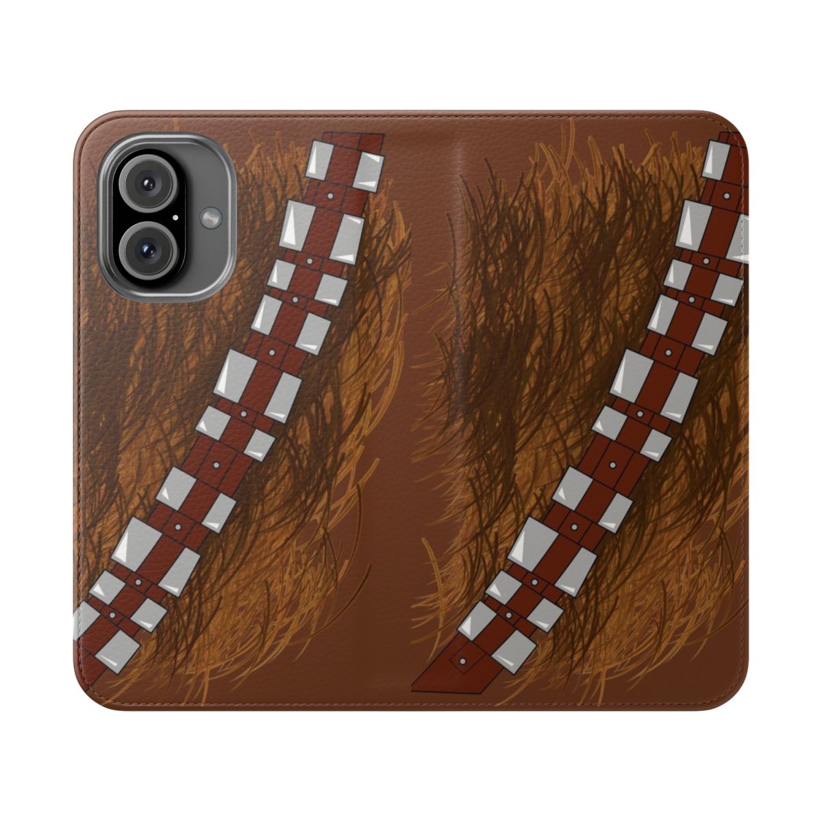 Wookie-inspired phone case with a flip cover design