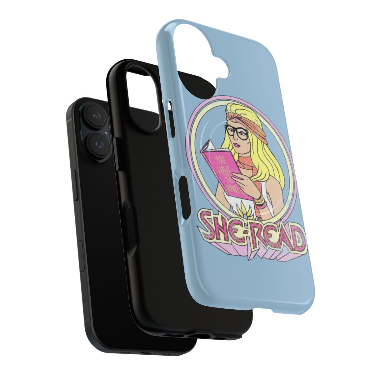 Magnetic tough phone case featuring a retro, vintage-inspired design for bookworms - Layers