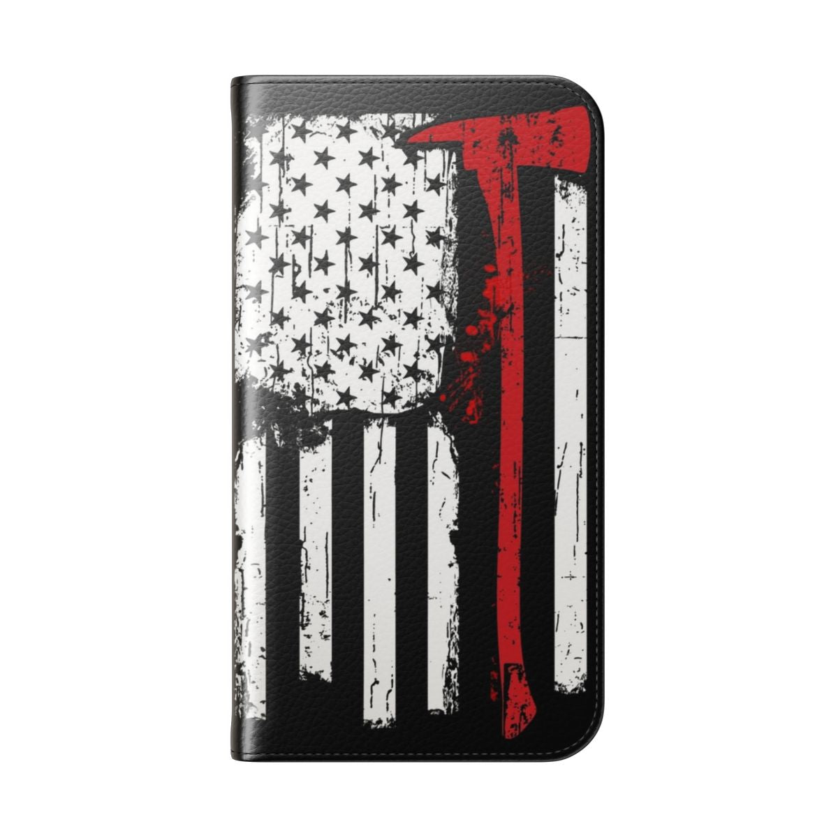 Distressed Thin Red Line Flag Phone Case for First Responders - Folded Back