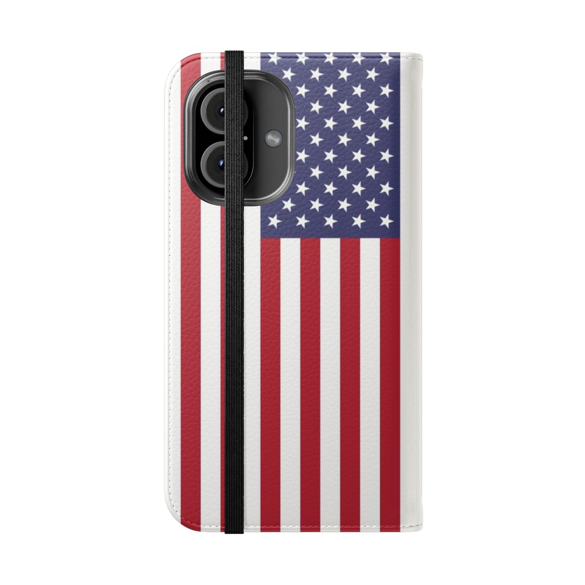 Patriotic American flag design flip phone case for Samsung Galaxy and other smartphones - Folded Front