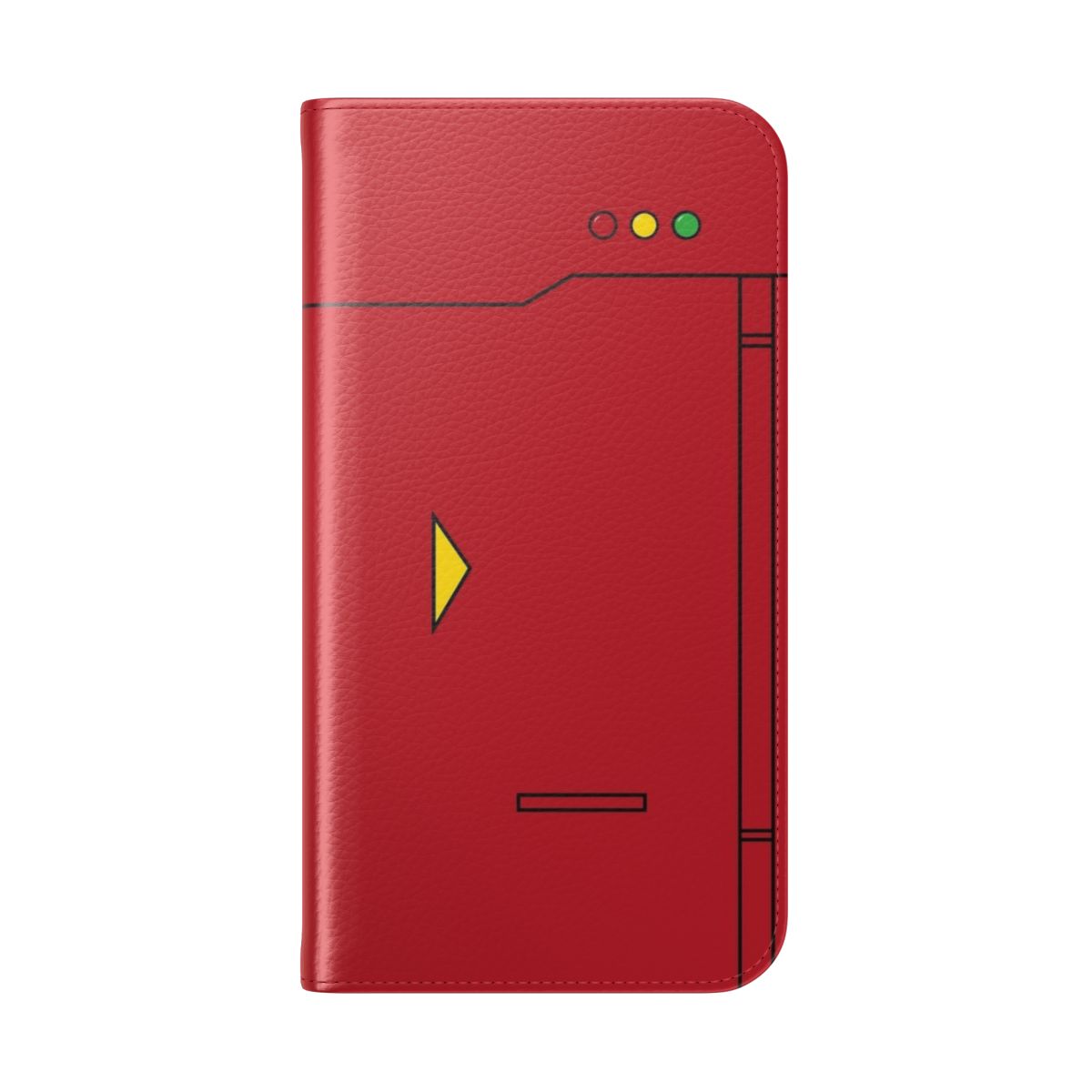 Pokémon-themed flip cover phone case with pokédex design - Folded Back