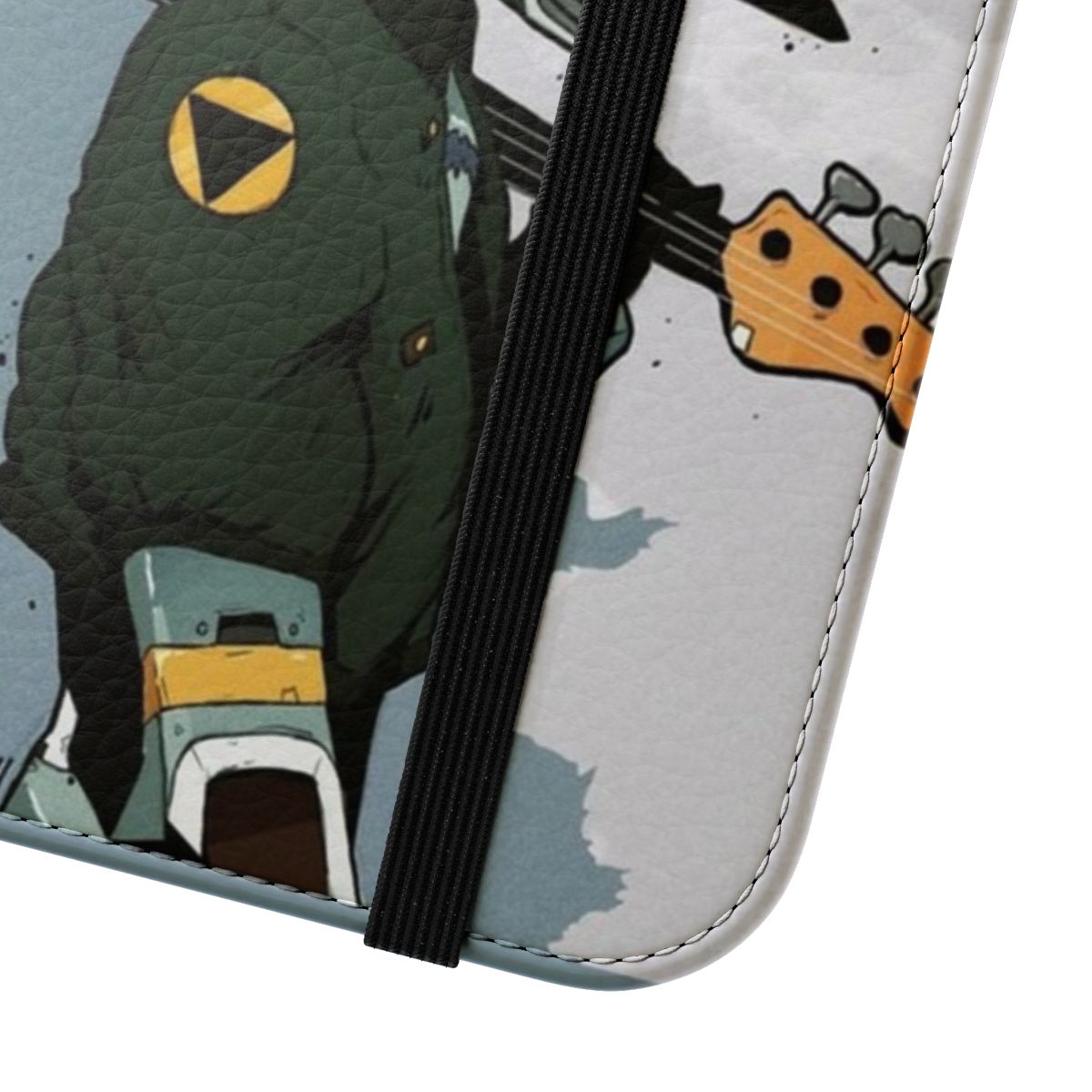 Anime-inspired flip phone case featuring Canti from the FLCL series - Close Up