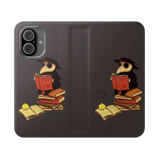 Plague Doctor Inspired Creepy Cute Phone Case with Flip Cover