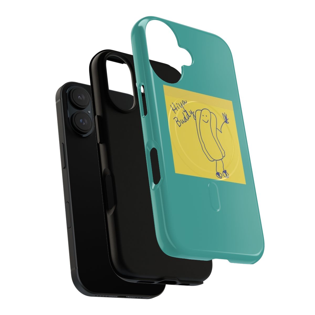 "Hiya Buddy" Sticky Note Themed Magnetic Tough Phone Case for Office Fans - Layers