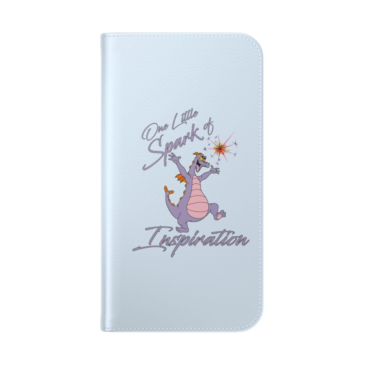 Figment the Disney dragon on a flip cover phone case - Folded Back