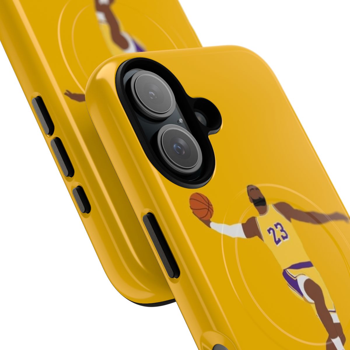 Magnetic tough phone case with basketball dunk design for LeBron James and Lakers fans - Detail