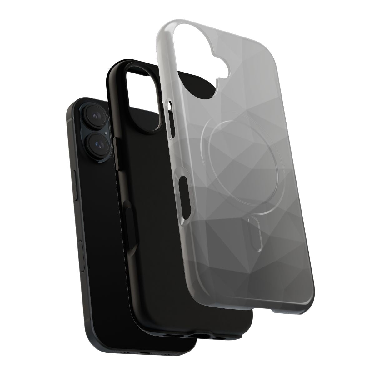 Gray gradient geometric mesh pattern phone case - Layers