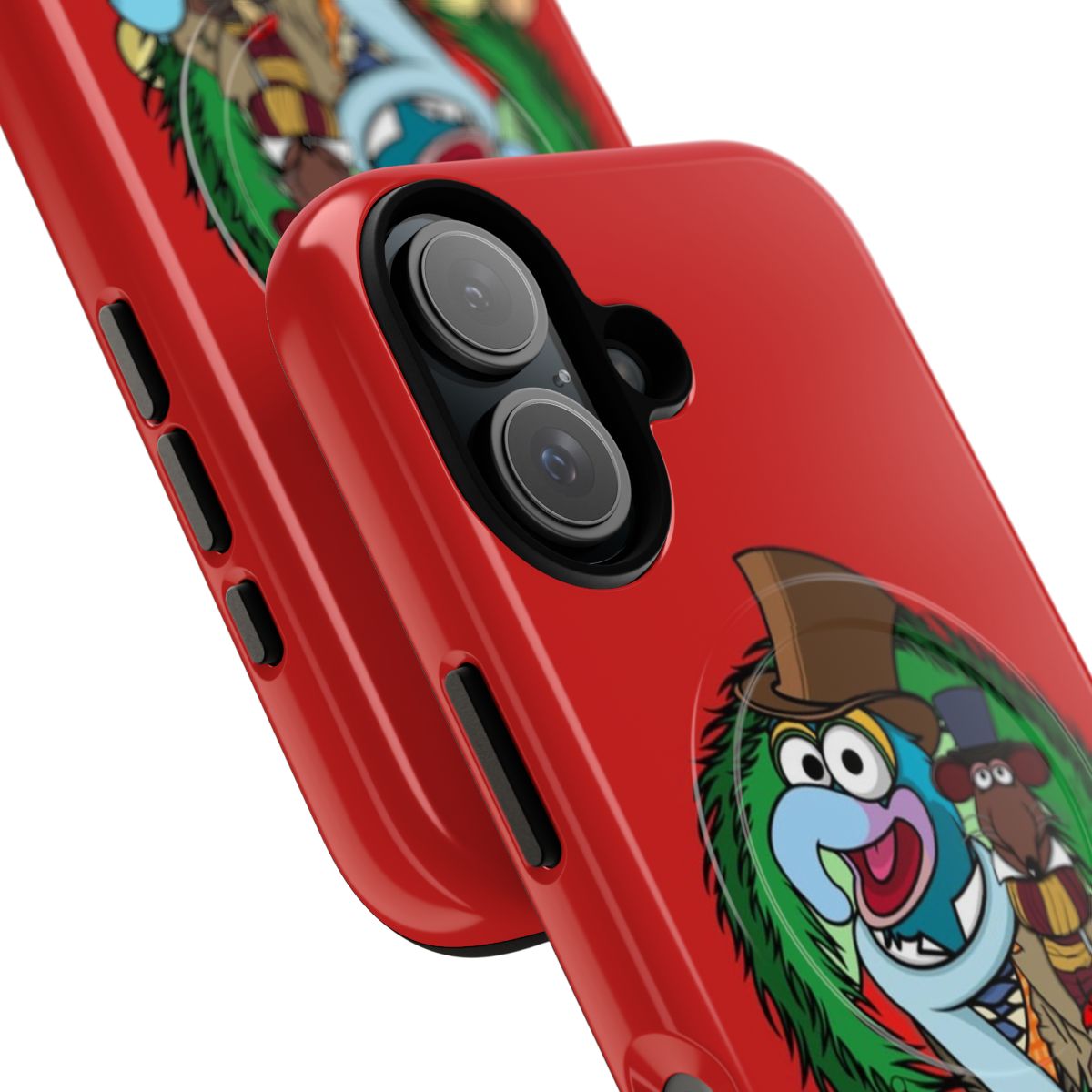 Muppet Christmas Carol inspired magnetic tough phone case with Charles Dickens and Scrooge design - Detail