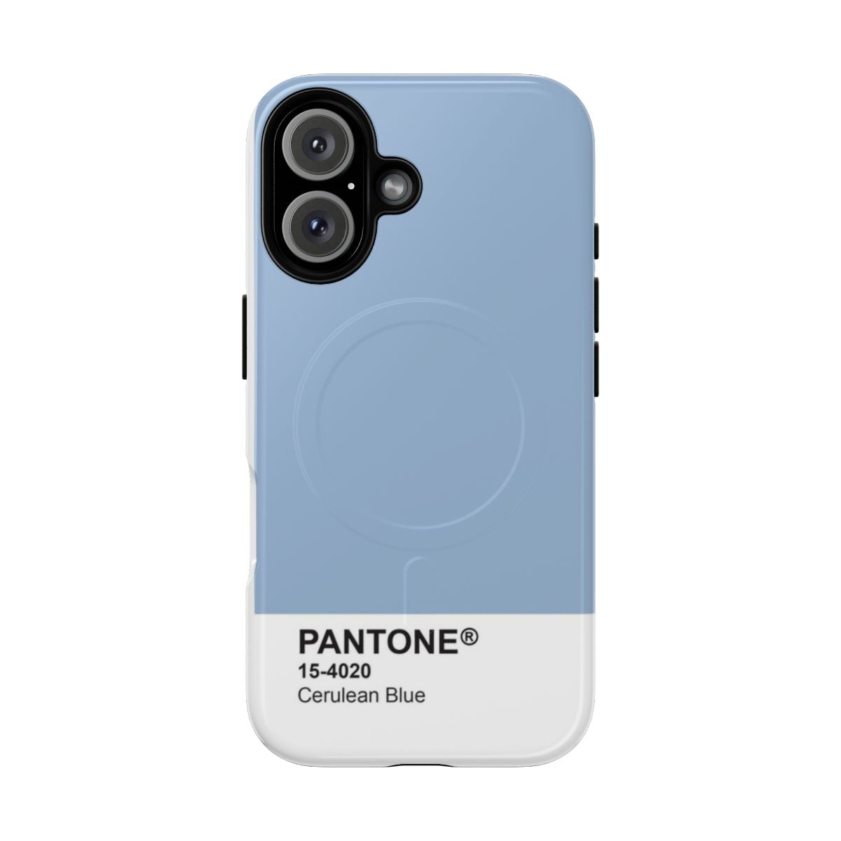 Cerulean blue magnetic tough phone case with an aesthetic design