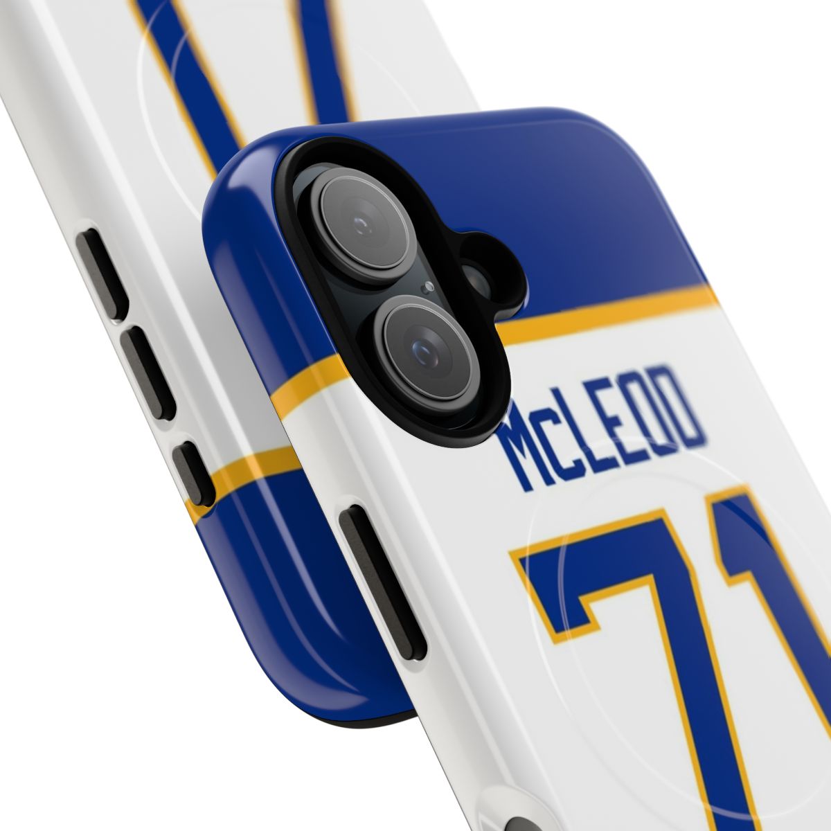 Tough Magnetic Phone Case featuring a Buffalo Sabres jersey design - Detail