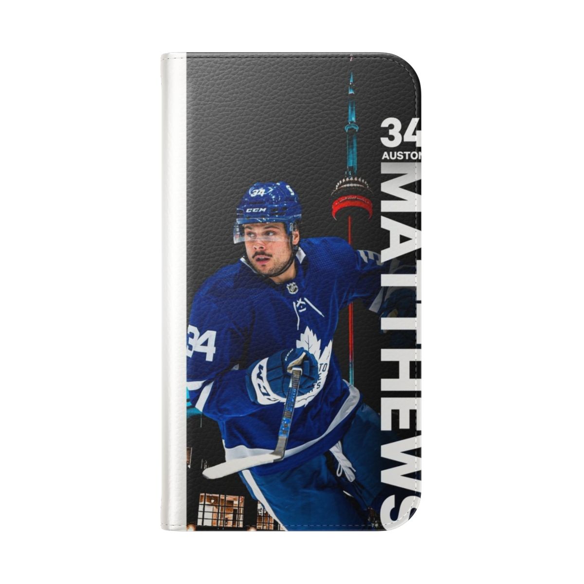 Auston Matthews #34 hockey player phone case - Folded Back