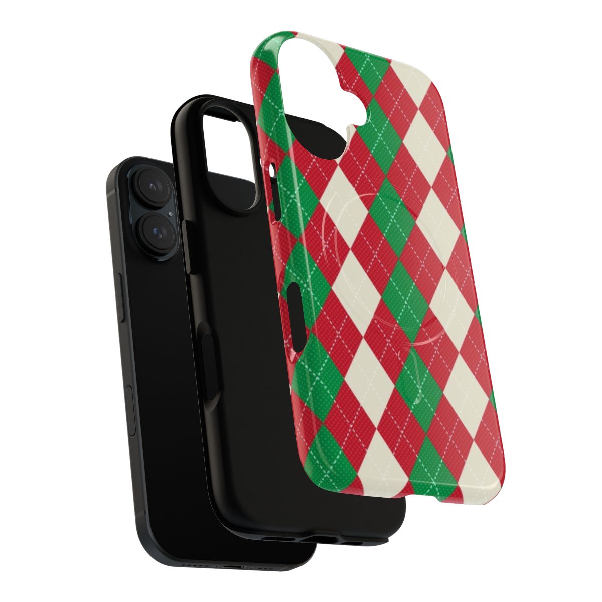 Festive plaid pattern magnetic tough phone case - Layers