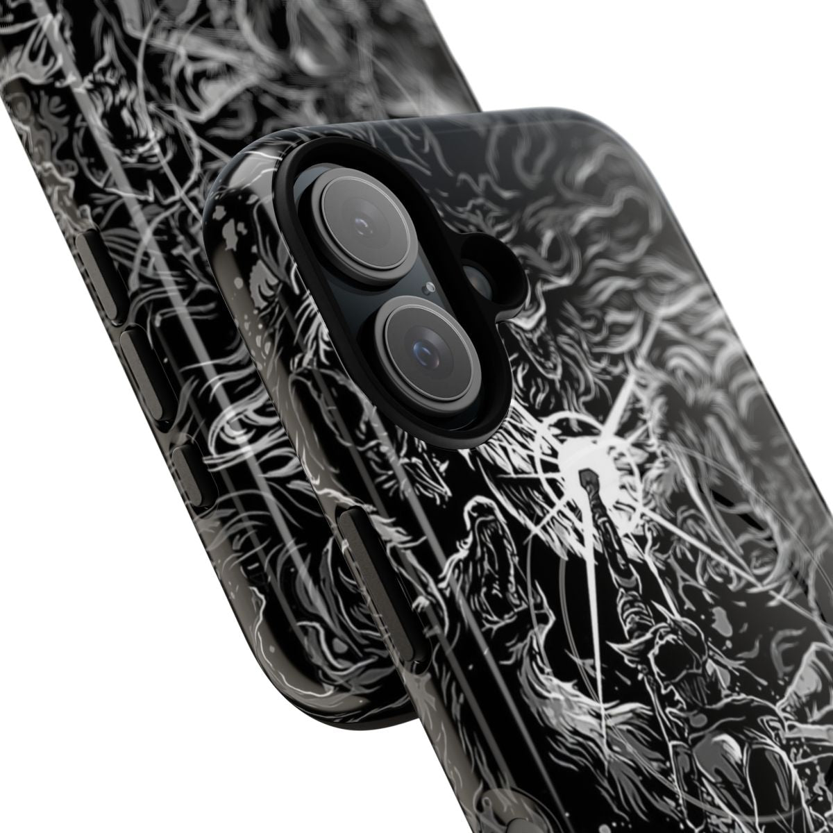 Bloodborne-inspired magnetic phone case with gothic horror design - Detail