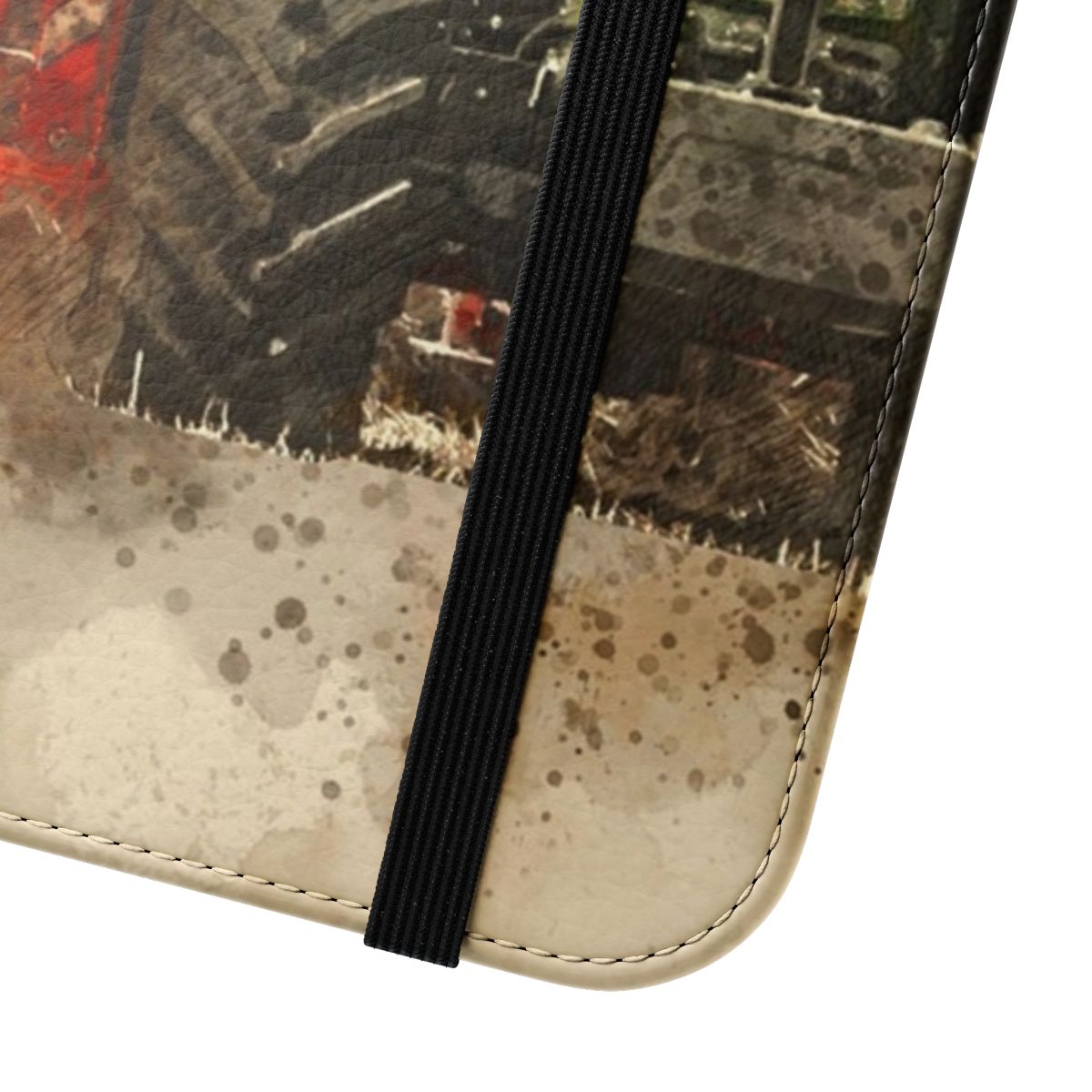 Fendt tractor-themed phone case with flip cover design - Close Up