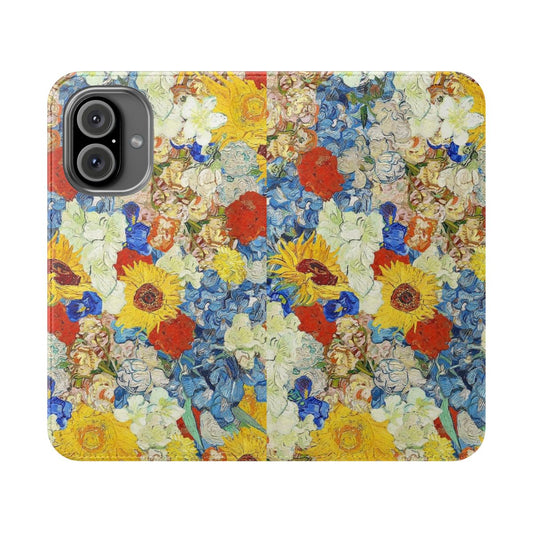 Colorful phone case featuring a digital collage design inspired by the artwork of Vincent Van Gogh.