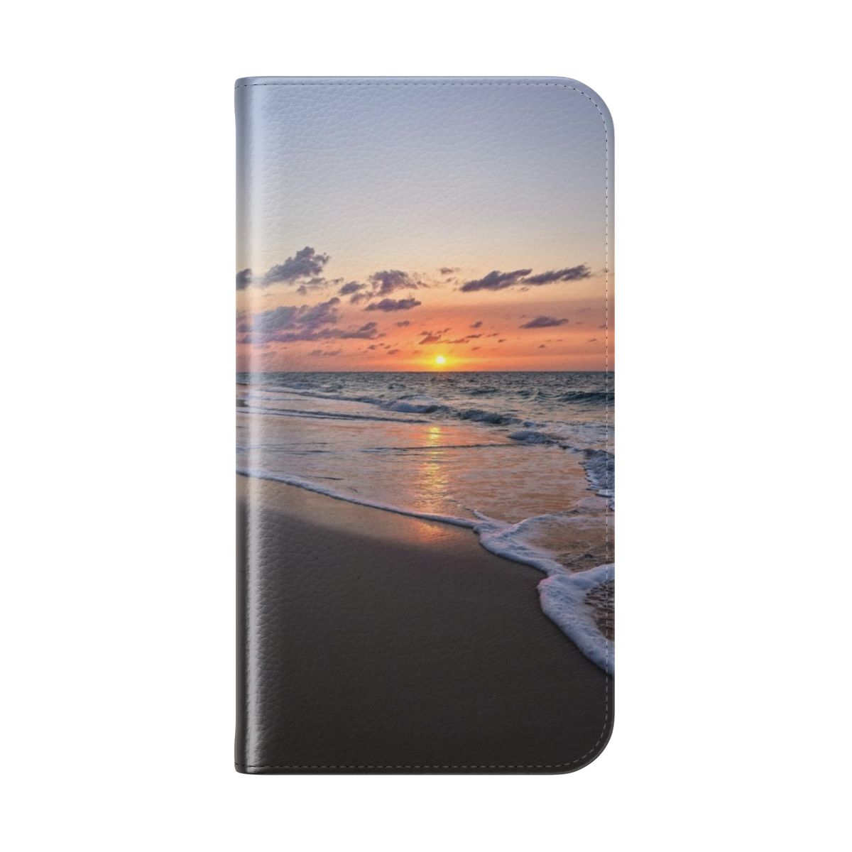 Colorful tropical beach sunset landscape on a phone case cover - Folded Back