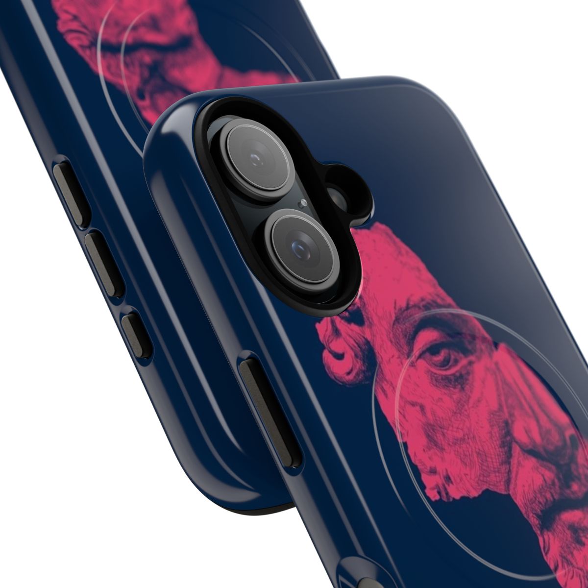 Distorted art phone case featuring a portrait of the Roman emperor Marcus Aurelius - Detail