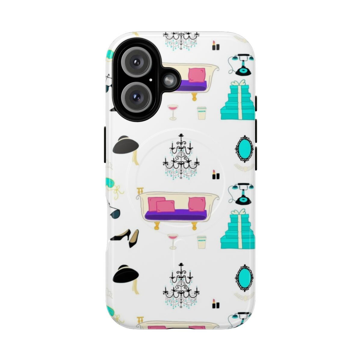 Audrey Hepburn inspired phone case with a classic movie aesthetic and magnetic protective design